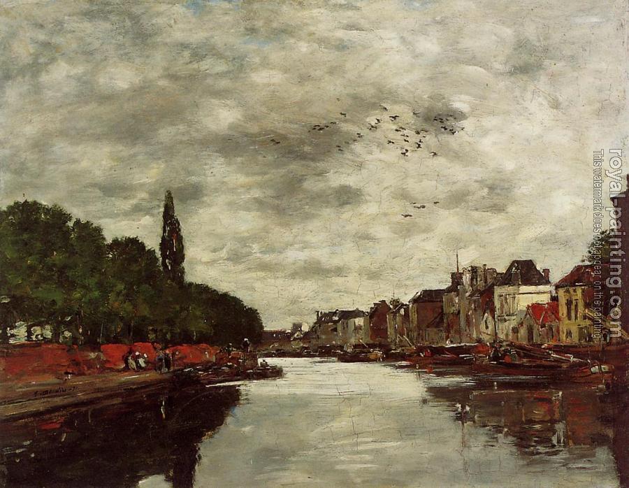 Eugene Boudin : A Canal near Brussels